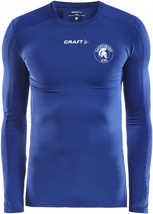 Craft - Kg Compression Tee Long Sleeve Kids - Blau & weiß